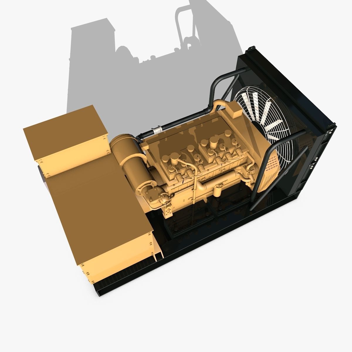 Yellow Generator 3D model_5