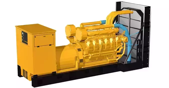 Yellow Generator Low Poly