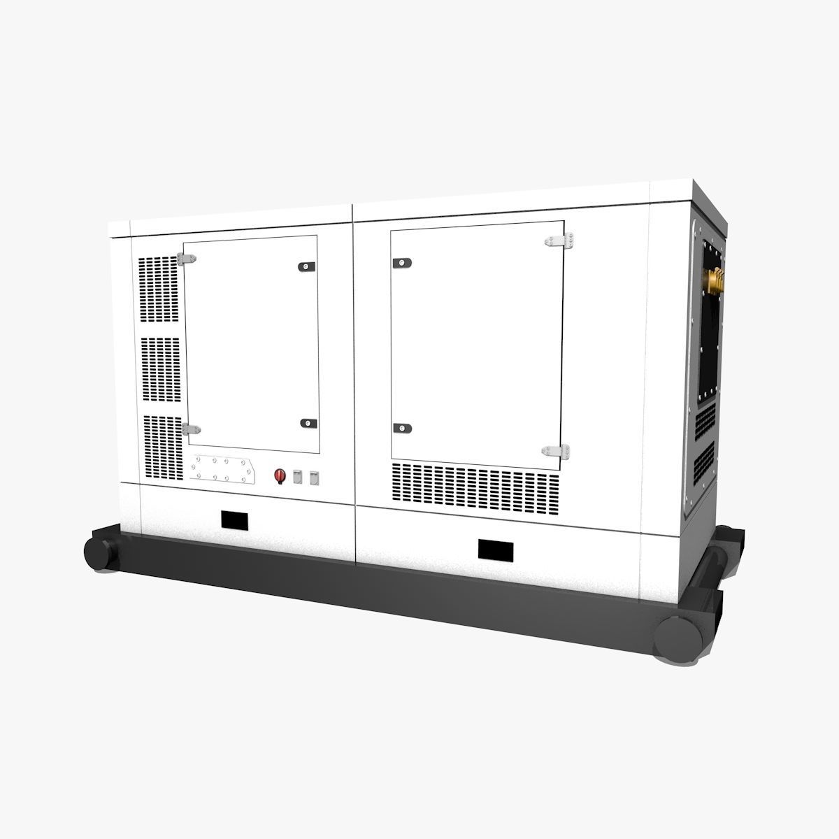 White Industrial Gas Generator 3D model_4