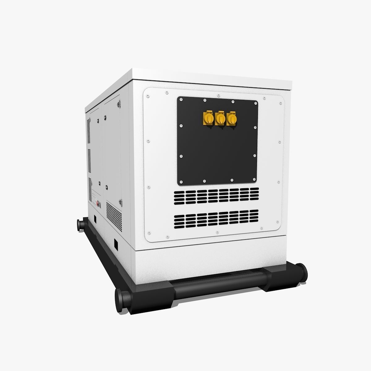 White Industrial Gas Generator 3D model_3