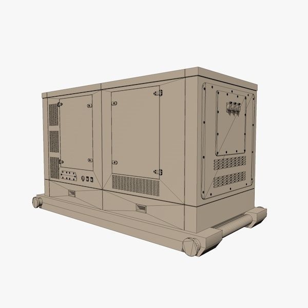 White Industrial Gas Generator 3D model_6
