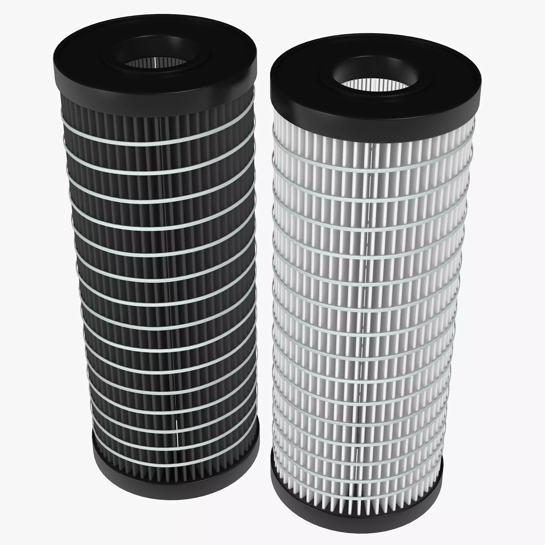 Black and White Air Filters 3D model_0