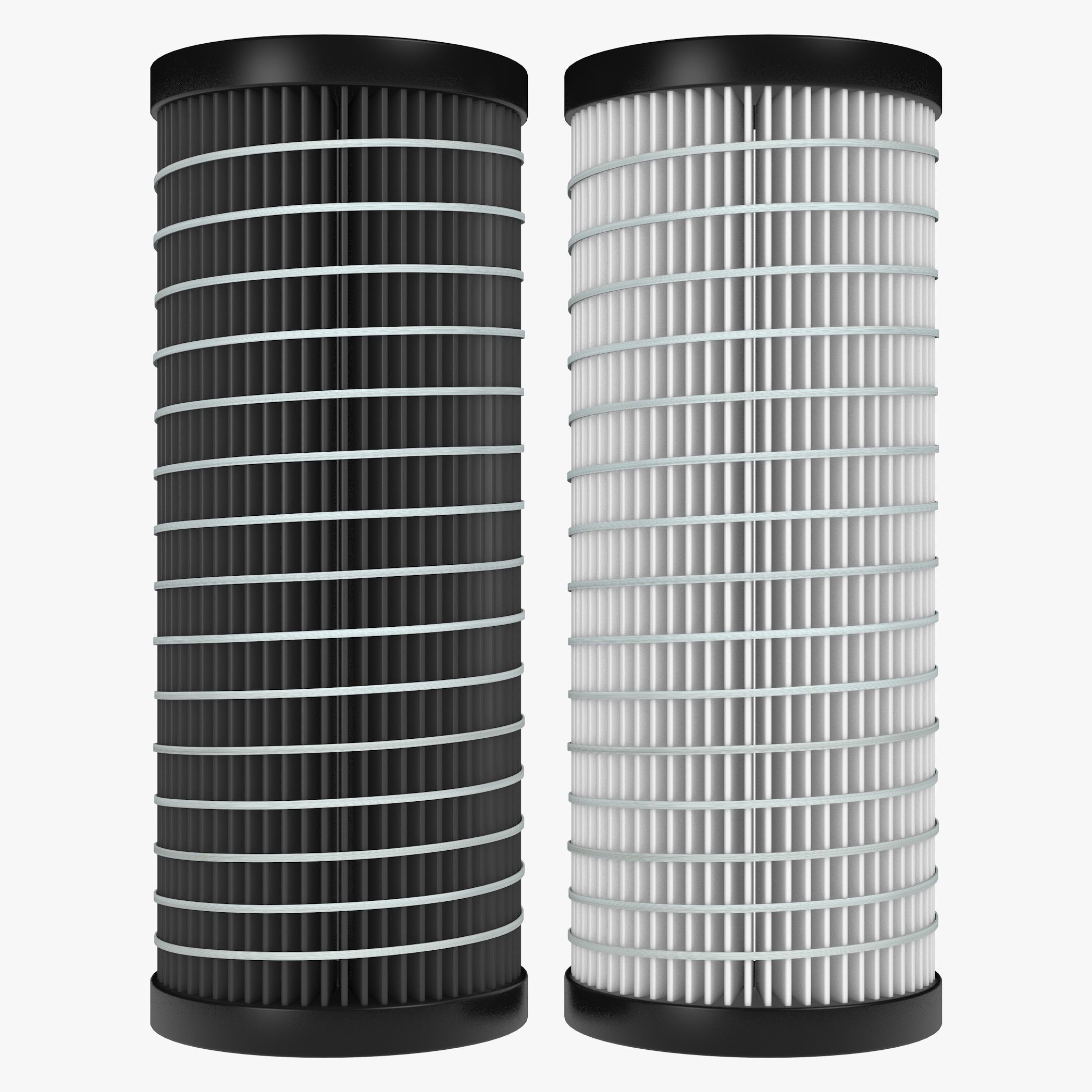 Black and White Air Filters 3D model_1