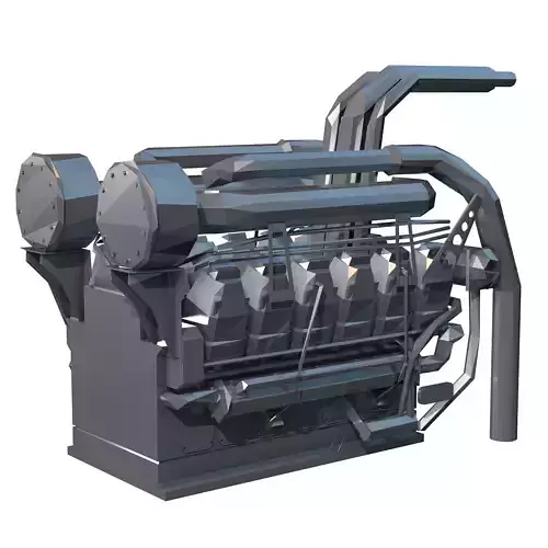Black Engine Low Poly 3D model