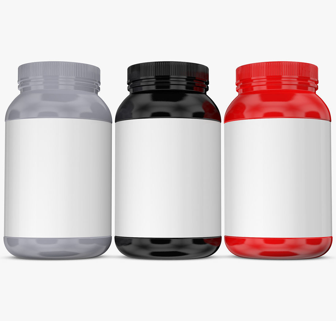 Three Colors Plastic Bottles 3D model_3