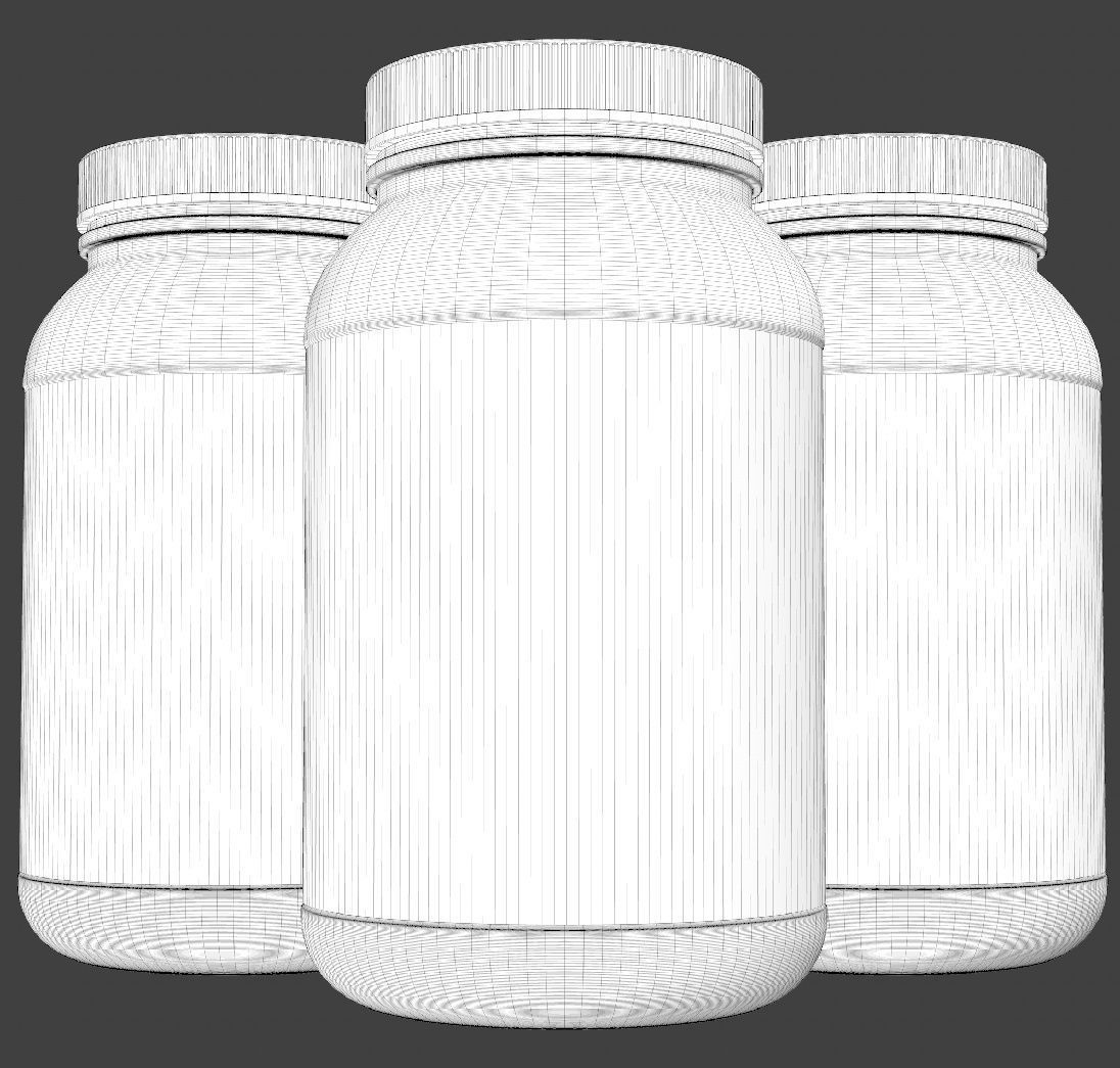 Three Colors Plastic Bottles 3D model_9