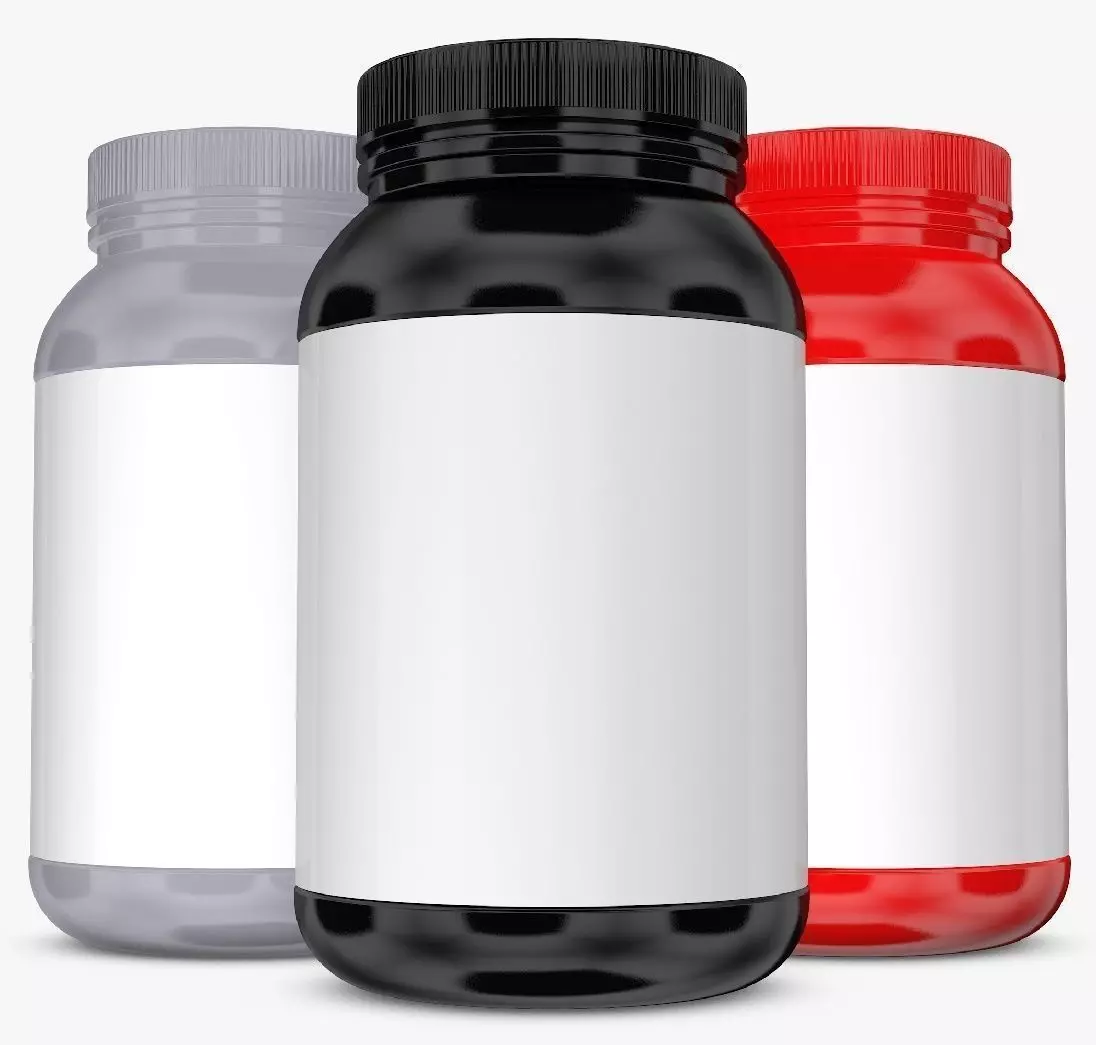 Three Colors Plastic Bottles 3D model_0