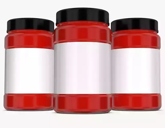 Pink Bottle With Label and Cover 3D model