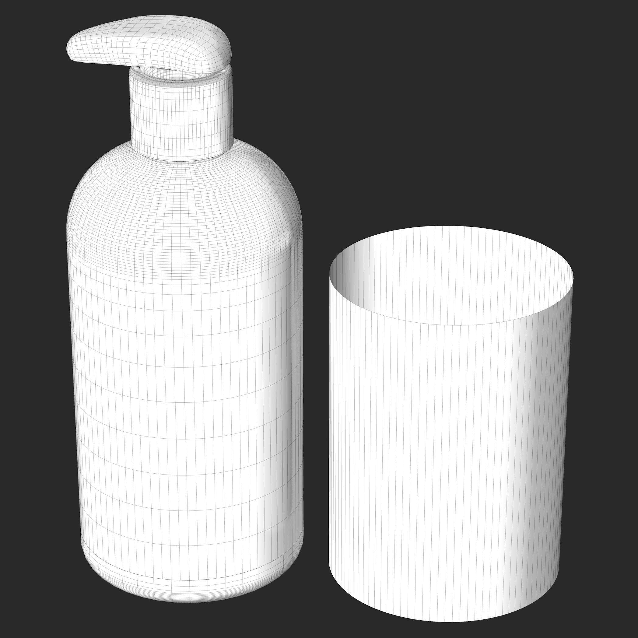 White Plastic Spray Bottle 3D model_5