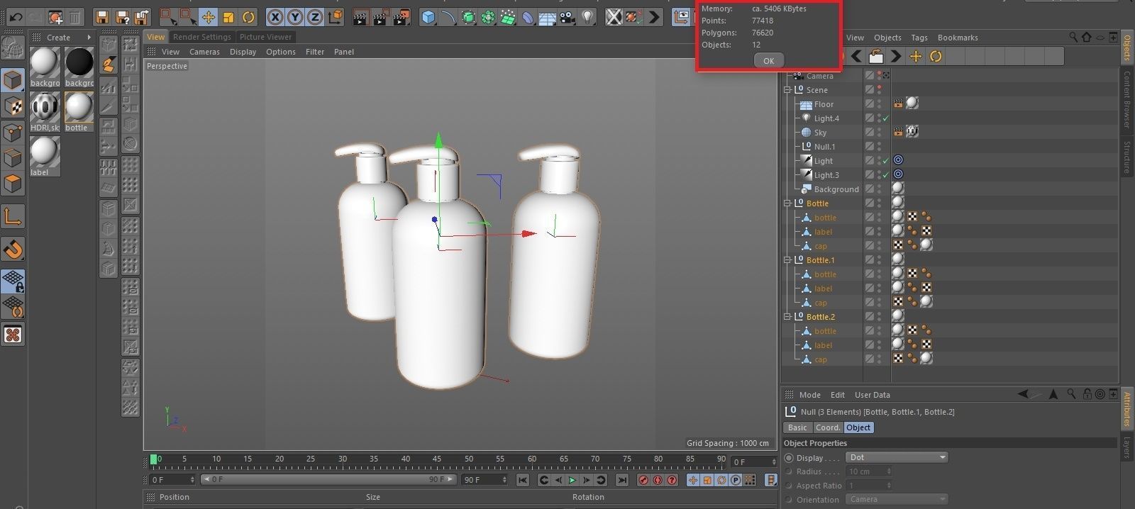White Plastic Spray Bottle 3D model_8