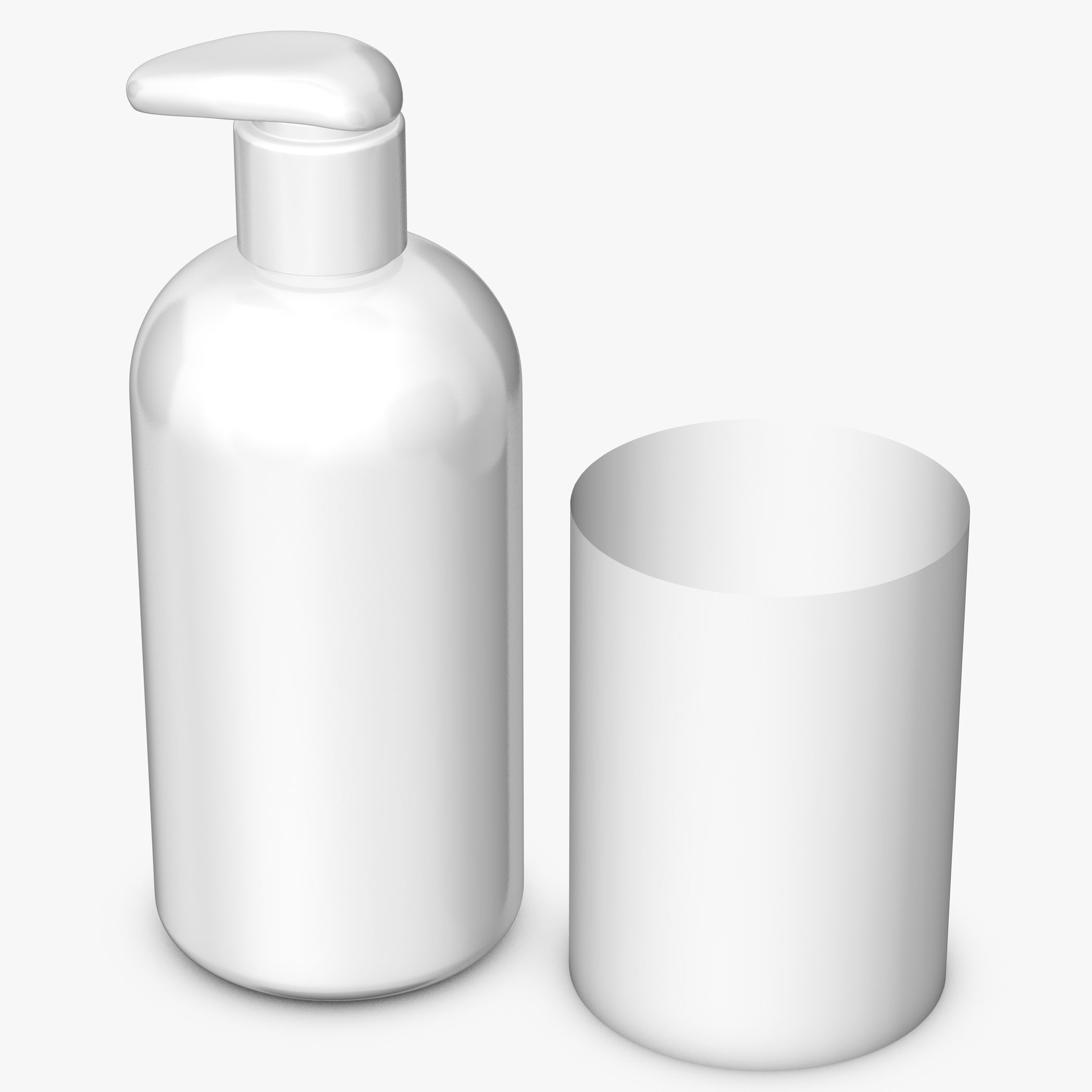White Plastic Spray Bottle 3D model_4