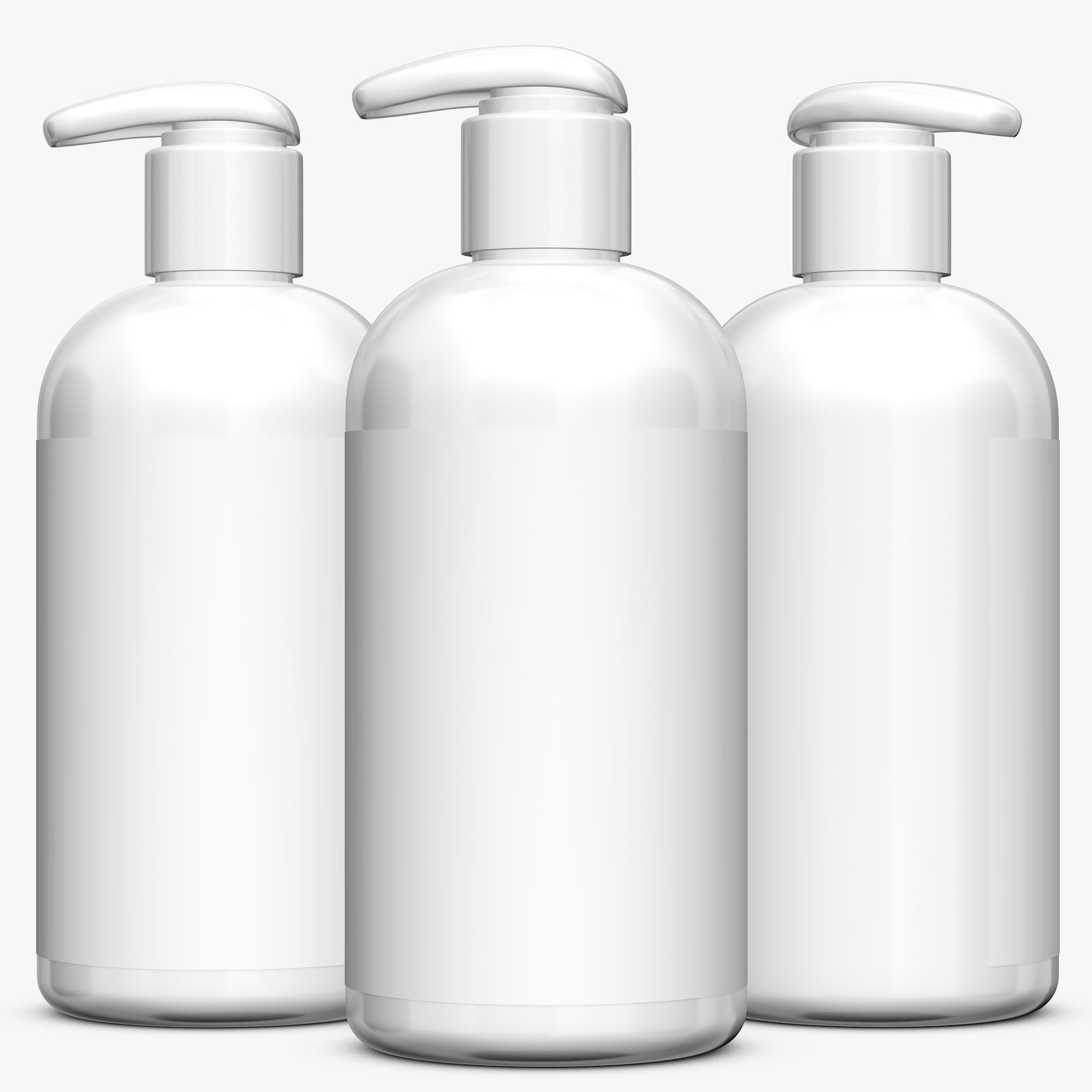 White Plastic Spray Bottle 3D model_2