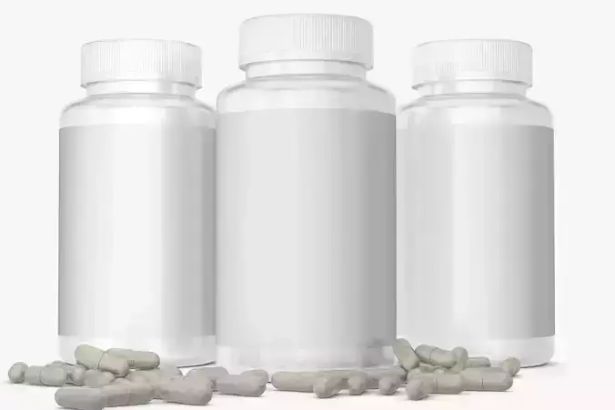 White Medicine Container With Pills