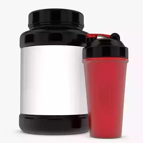 Shaker Cup and Bottle With Cover 3D model