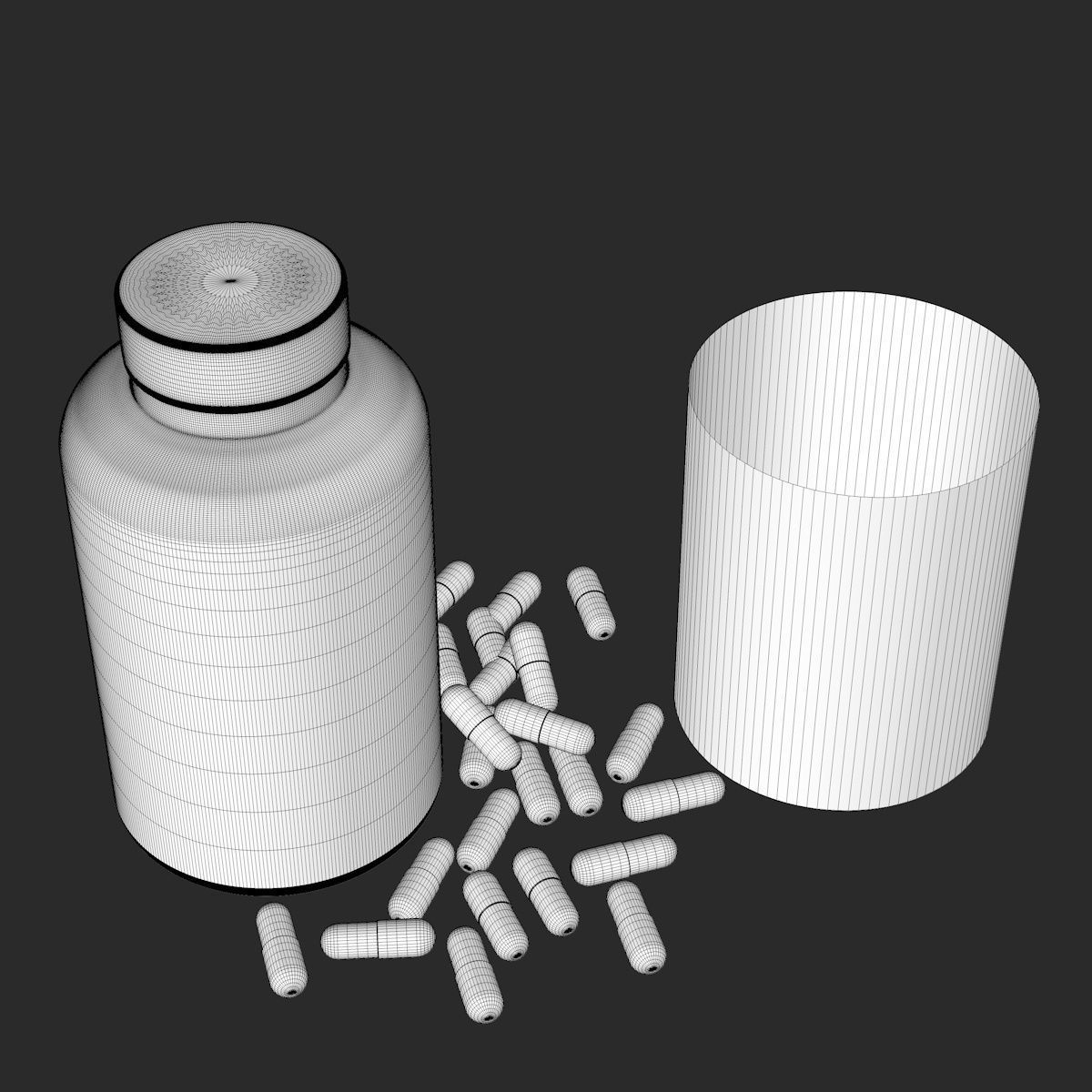 Medicine Container With Pills 3D model_10