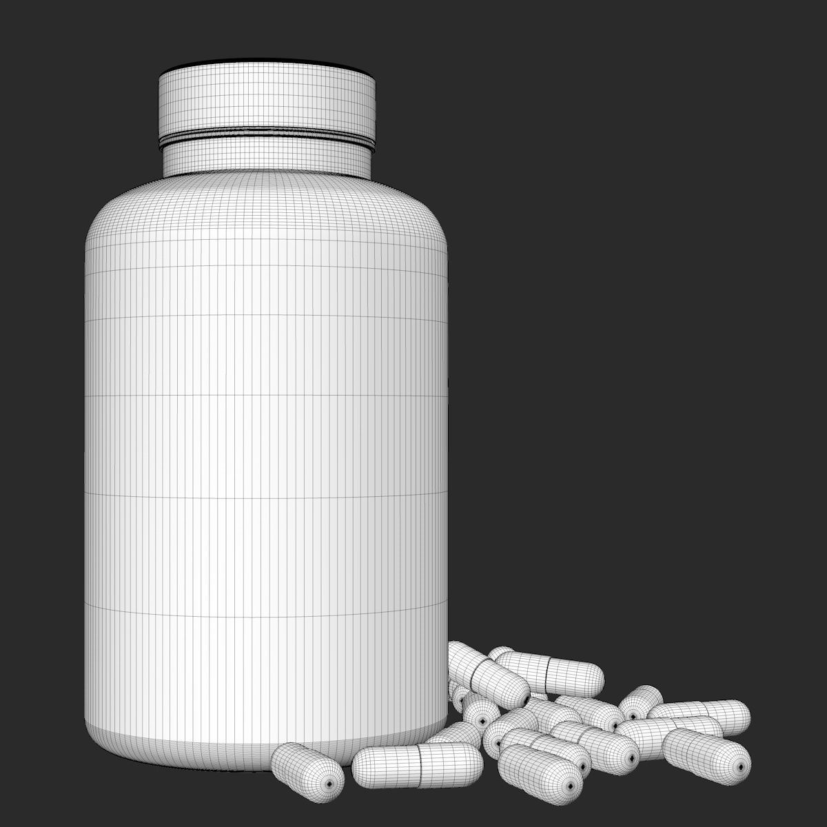 Medicine Container With Pills 3D model_8