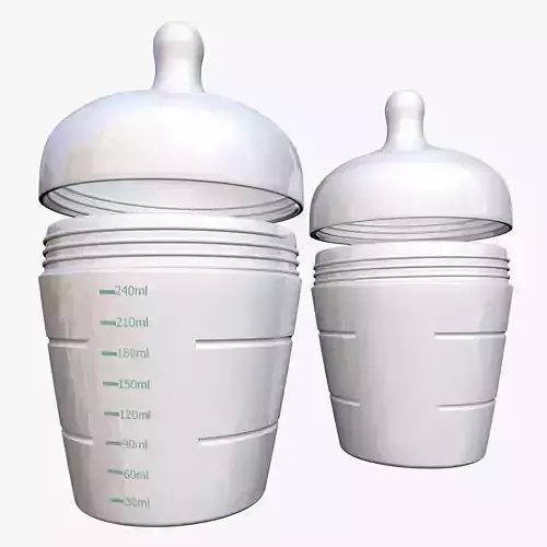 Kids White Bottle Model 3D model