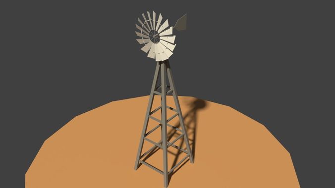 Low Poly Wind Mill Low-poly 3D model