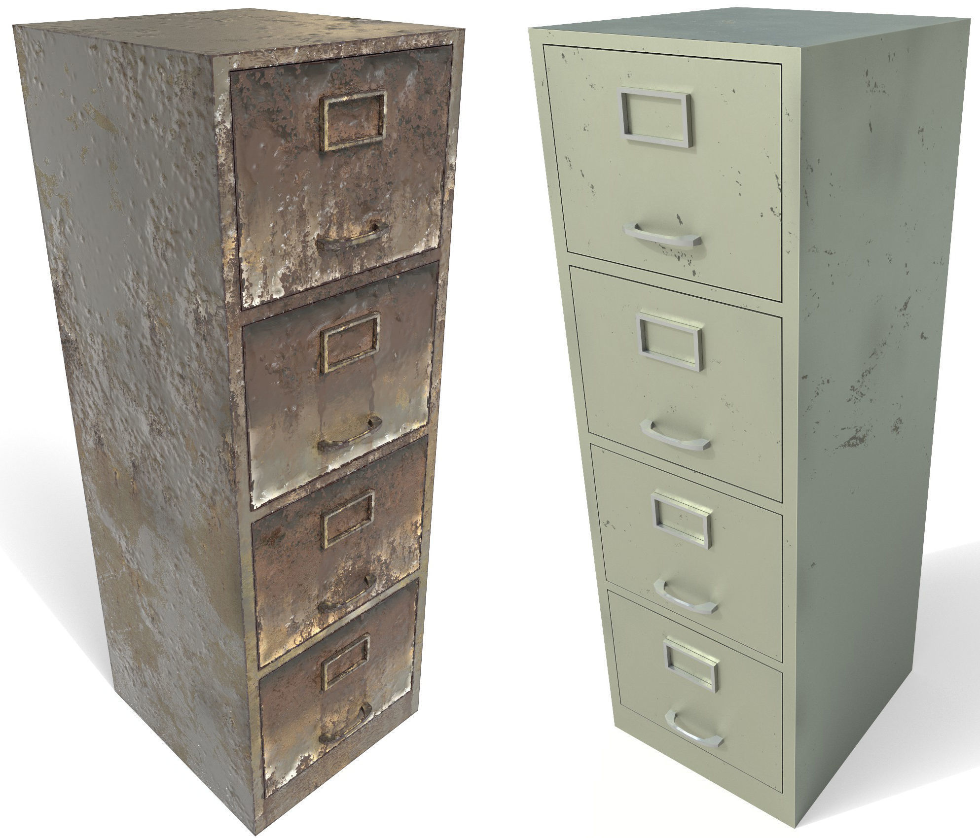 File cabinet - PBR - Game Ready Low-poly 3D model_7