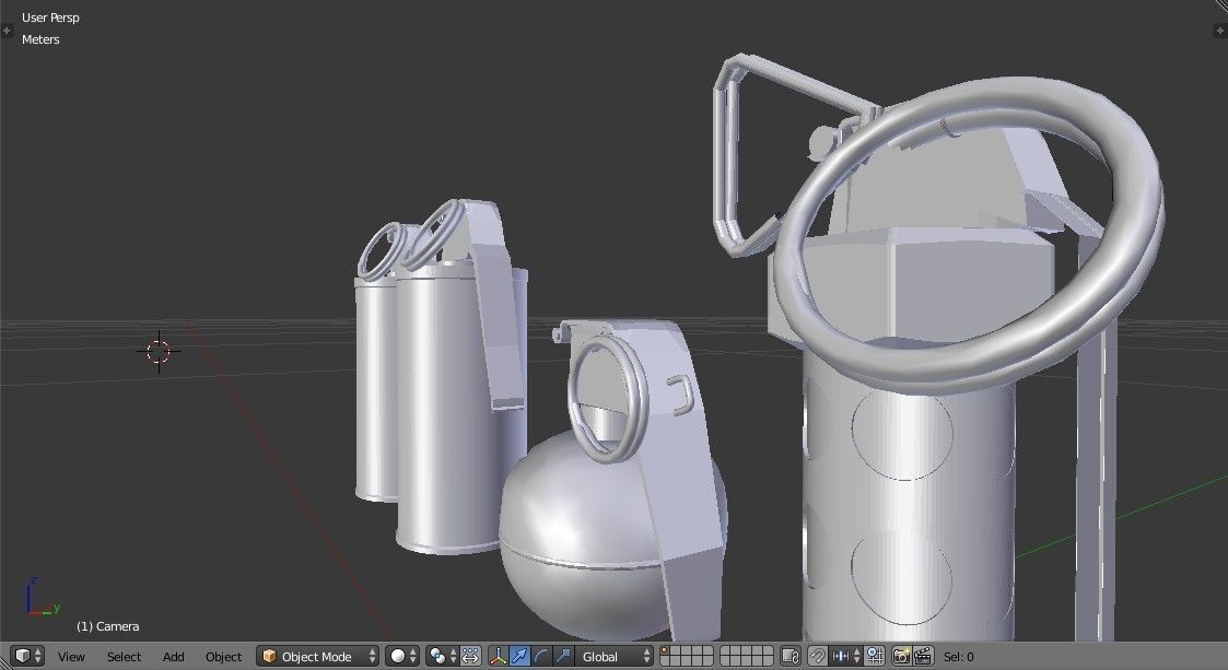 Grenades Pack Collection - M67 - AN-M18 Smoke- AN-M14 - M84 Stun Low-poly 3D model_9