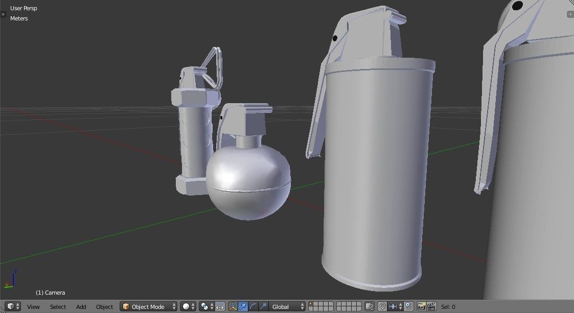 Grenades Pack Collection - M67 - AN-M18 Smoke- AN-M14 - M84 Stun Low-poly 3D model_10