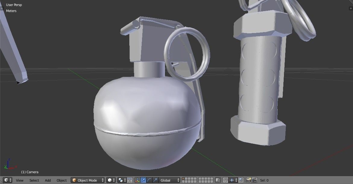 Grenades Pack Collection - M67 - AN-M18 Smoke- AN-M14 - M84 Stun Low-poly 3D model_6