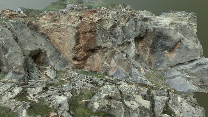 Huge Pack of  Modular scanned Rocks and background mountains Low-poly 3D model