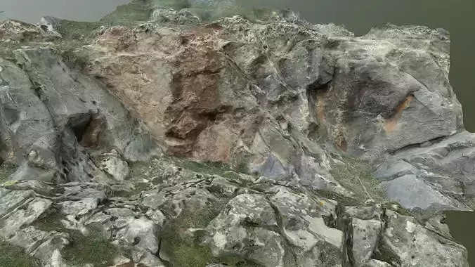 Huge Pack of  Modular scanned Rocks and background mountains Low-poly 3D model