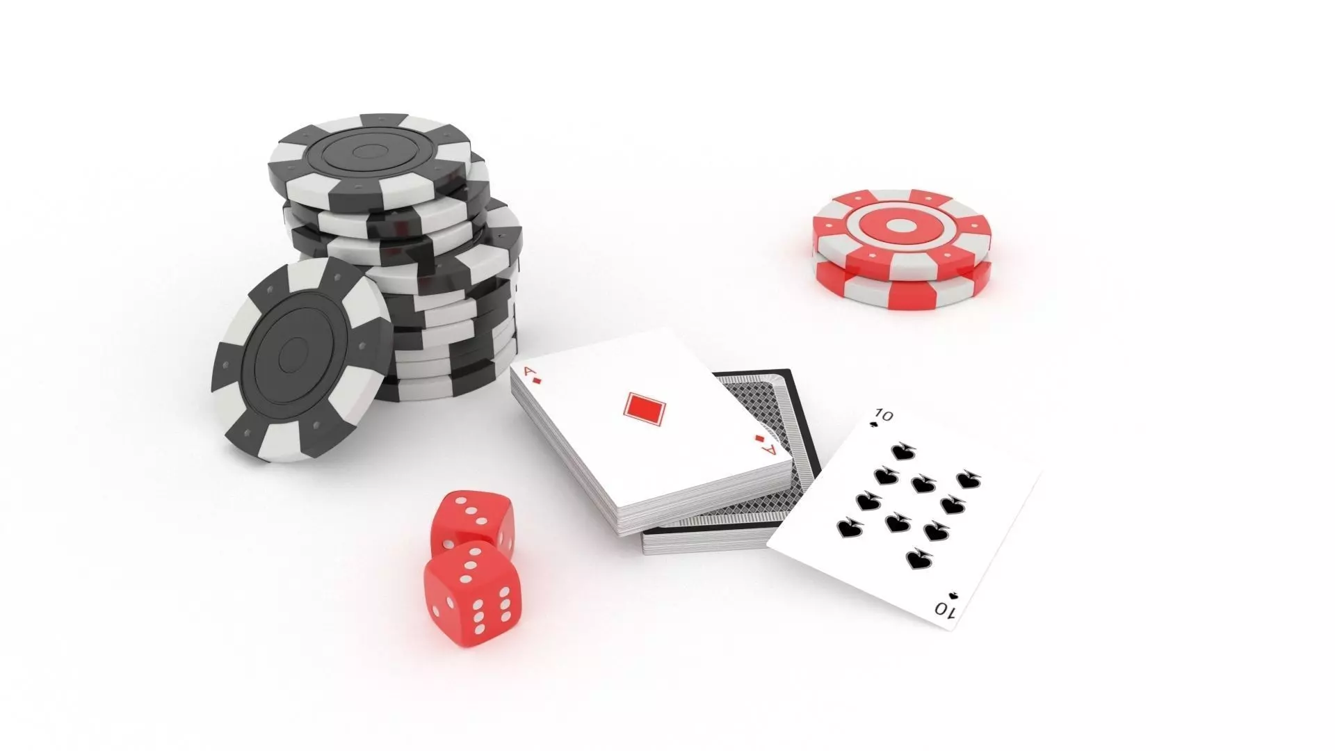 Casino chips and dice Free low-poly 3D model