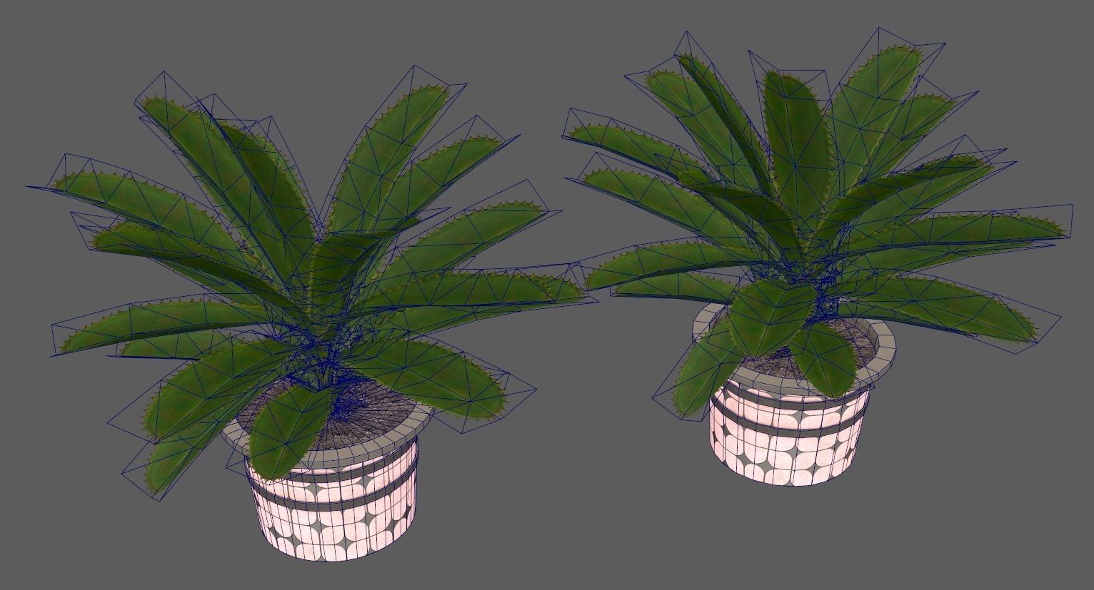 plant in pot Low-poly 3D model_11