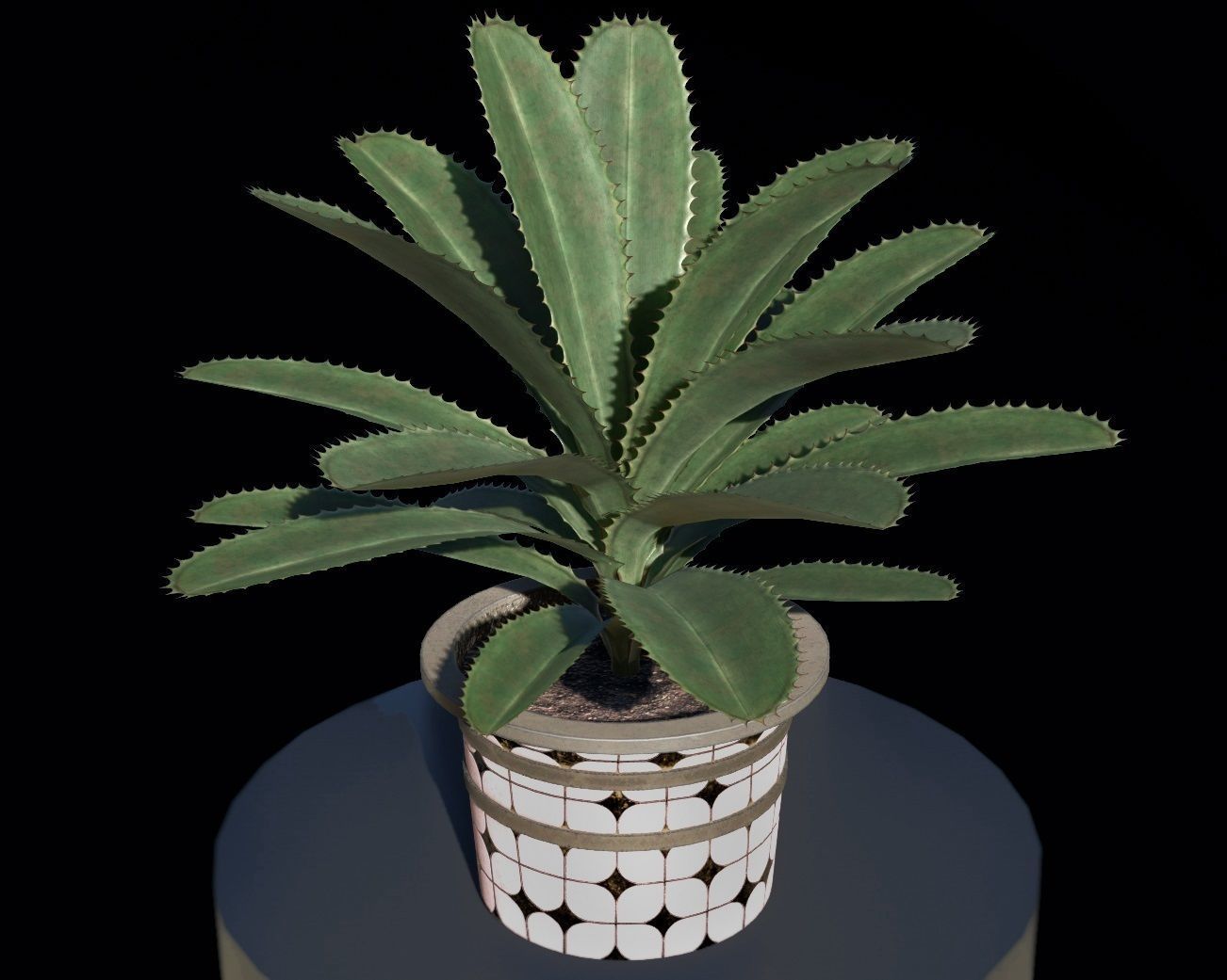 plant in pot Low-poly 3D model_3