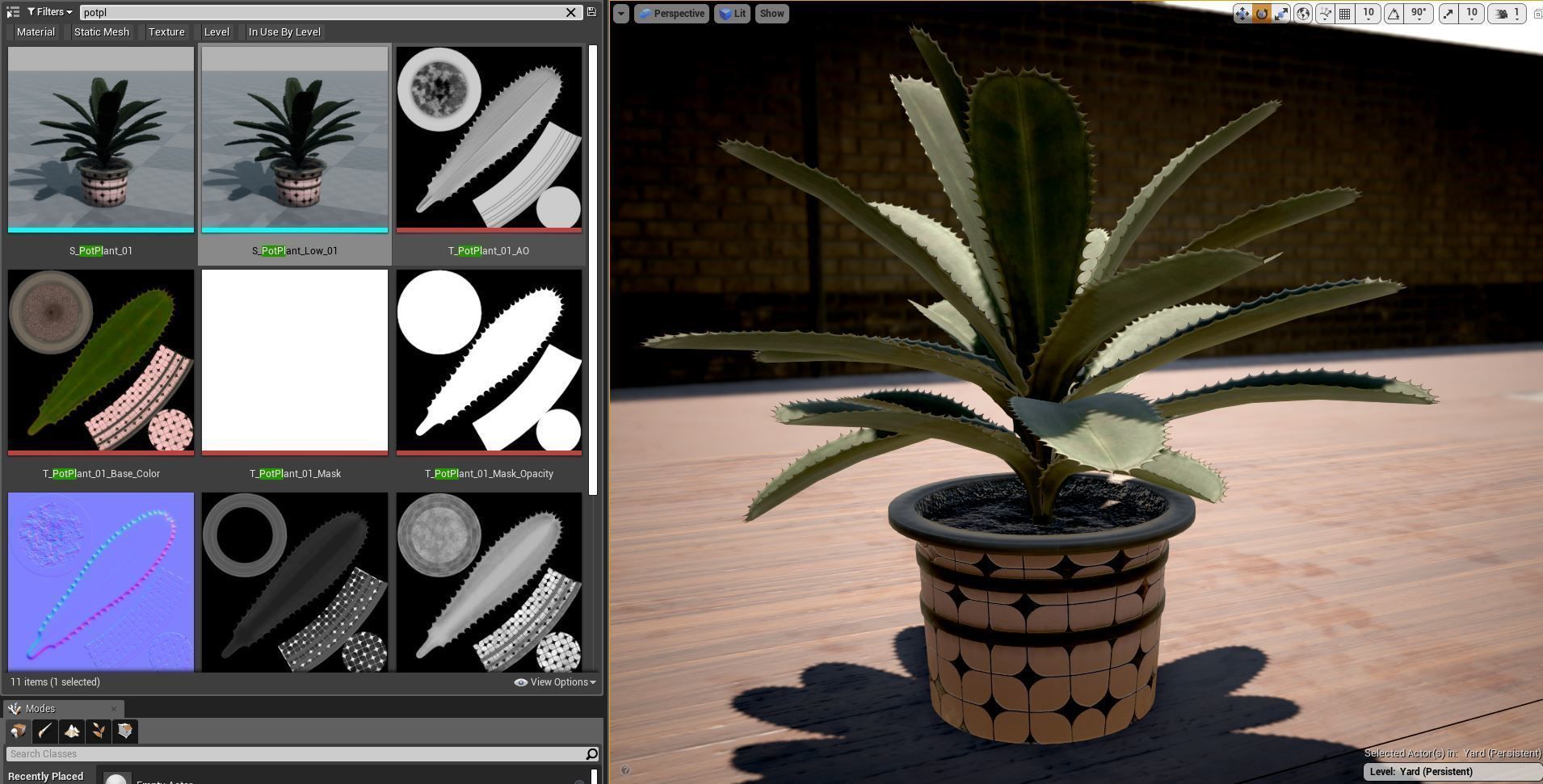 plant in pot Low-poly 3D model_2