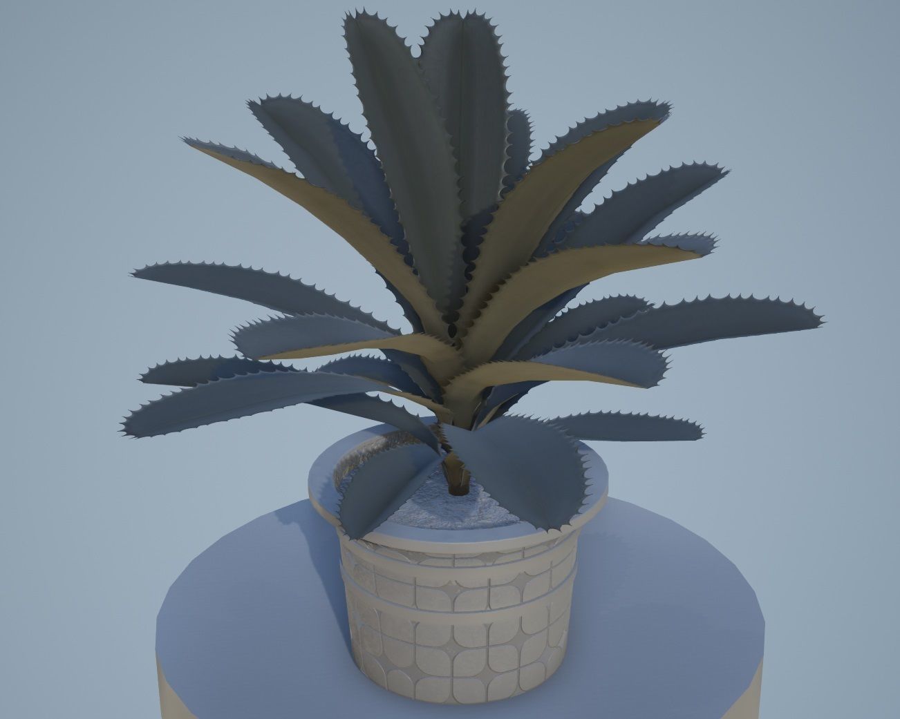 plant in pot Low-poly 3D model_9