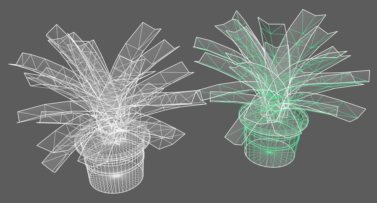 plant in pot Low-poly 3D model_7