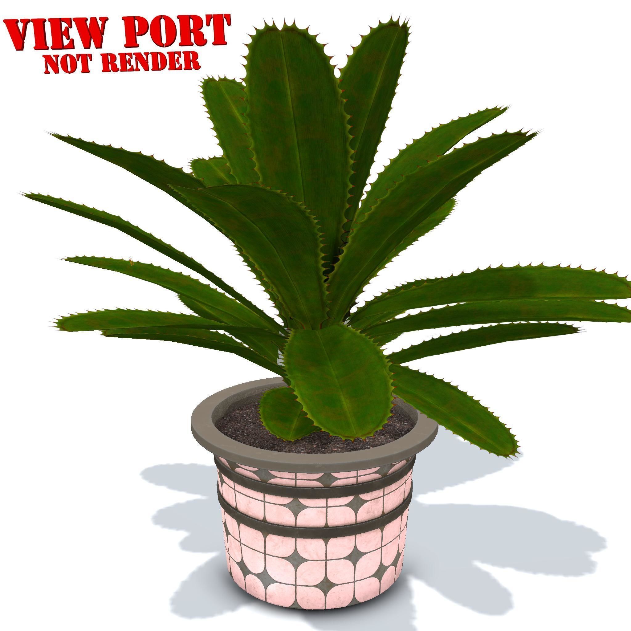 plant in pot Low-poly 3D model_14