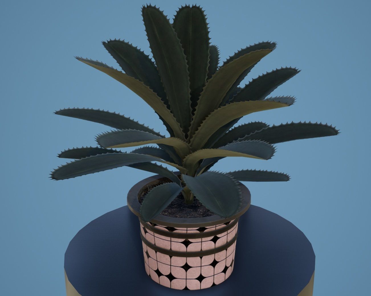 plant in pot Low-poly 3D model_10