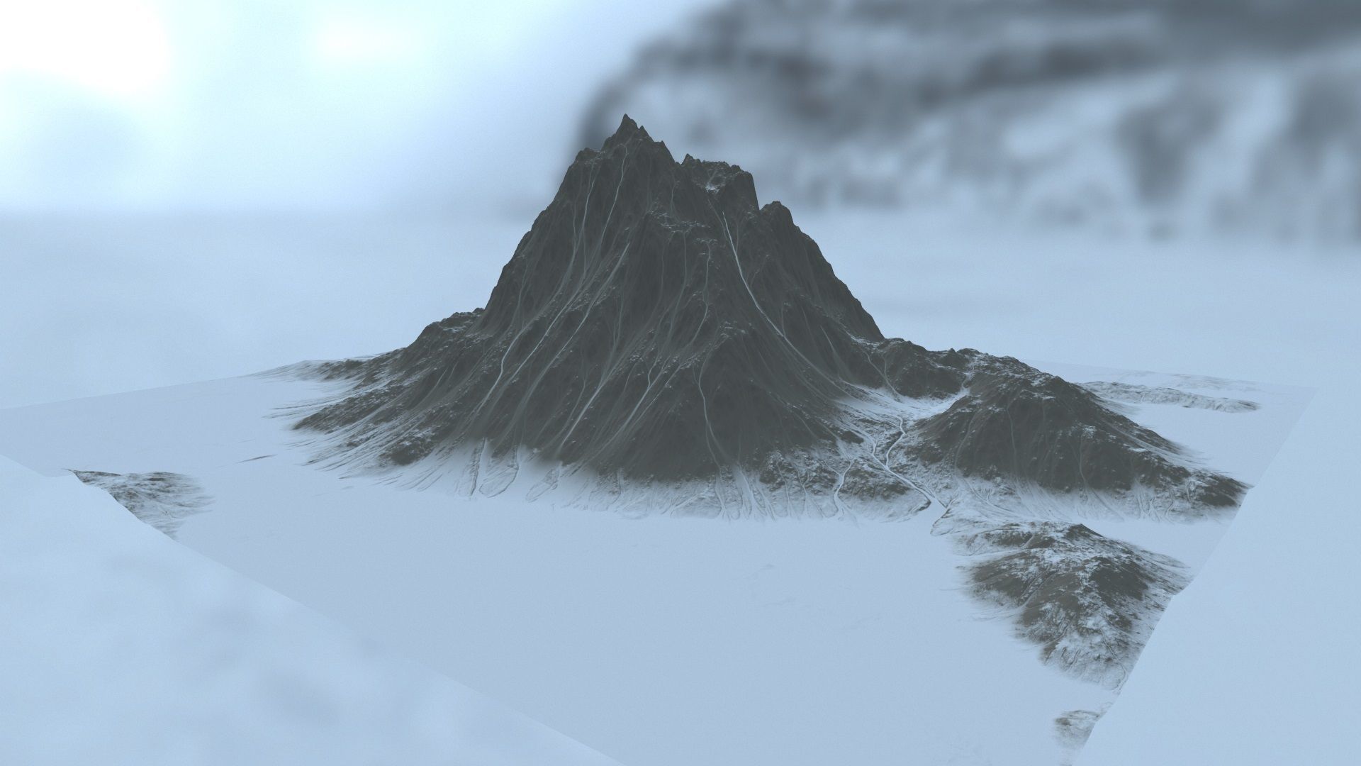 snow mountain 6 Low-poly 3D model_9