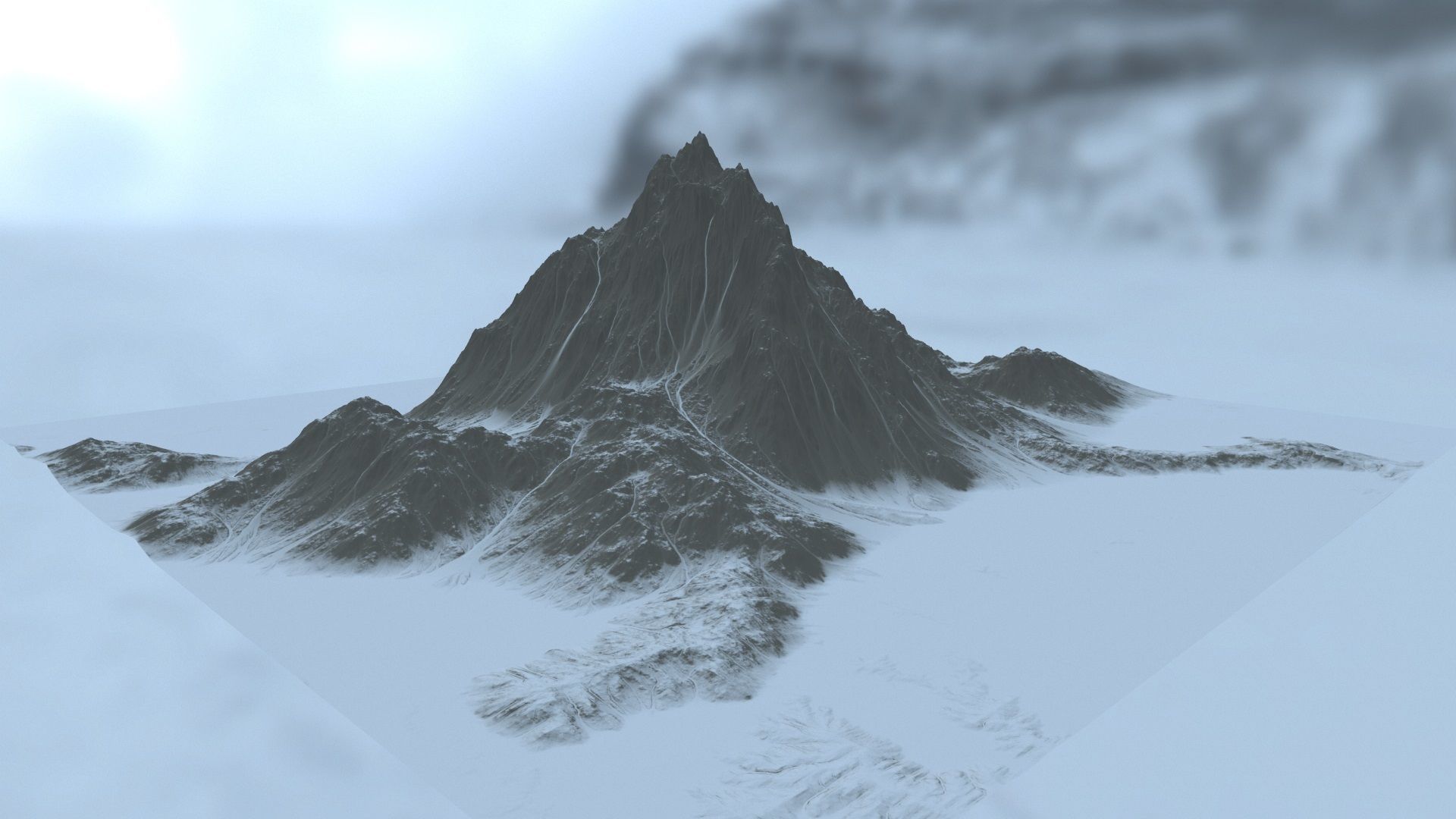 snow mountain 6 Low-poly 3D model_6