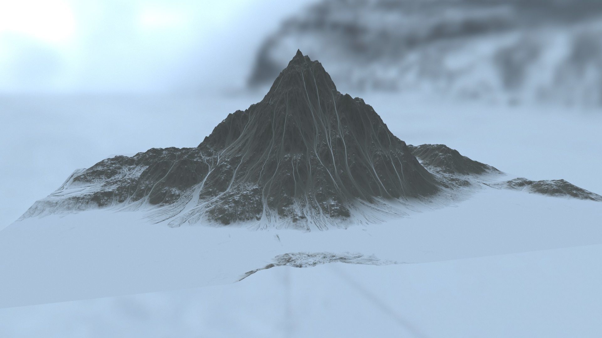 snow mountain 6 Low-poly 3D model_10