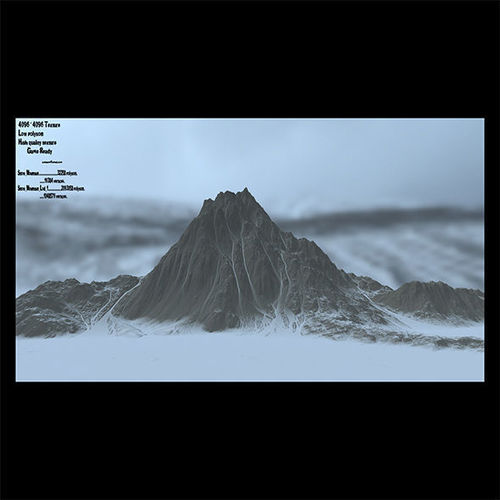 snow mountain 6 Low-poly 3D model