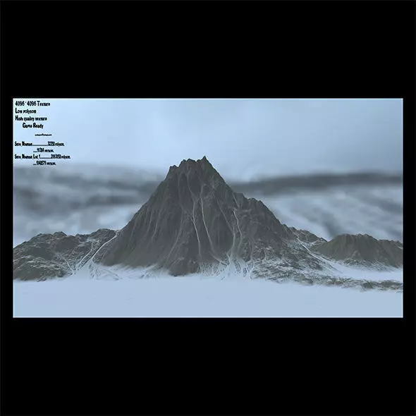 snow mountain 6 Low-poly 3D model_0