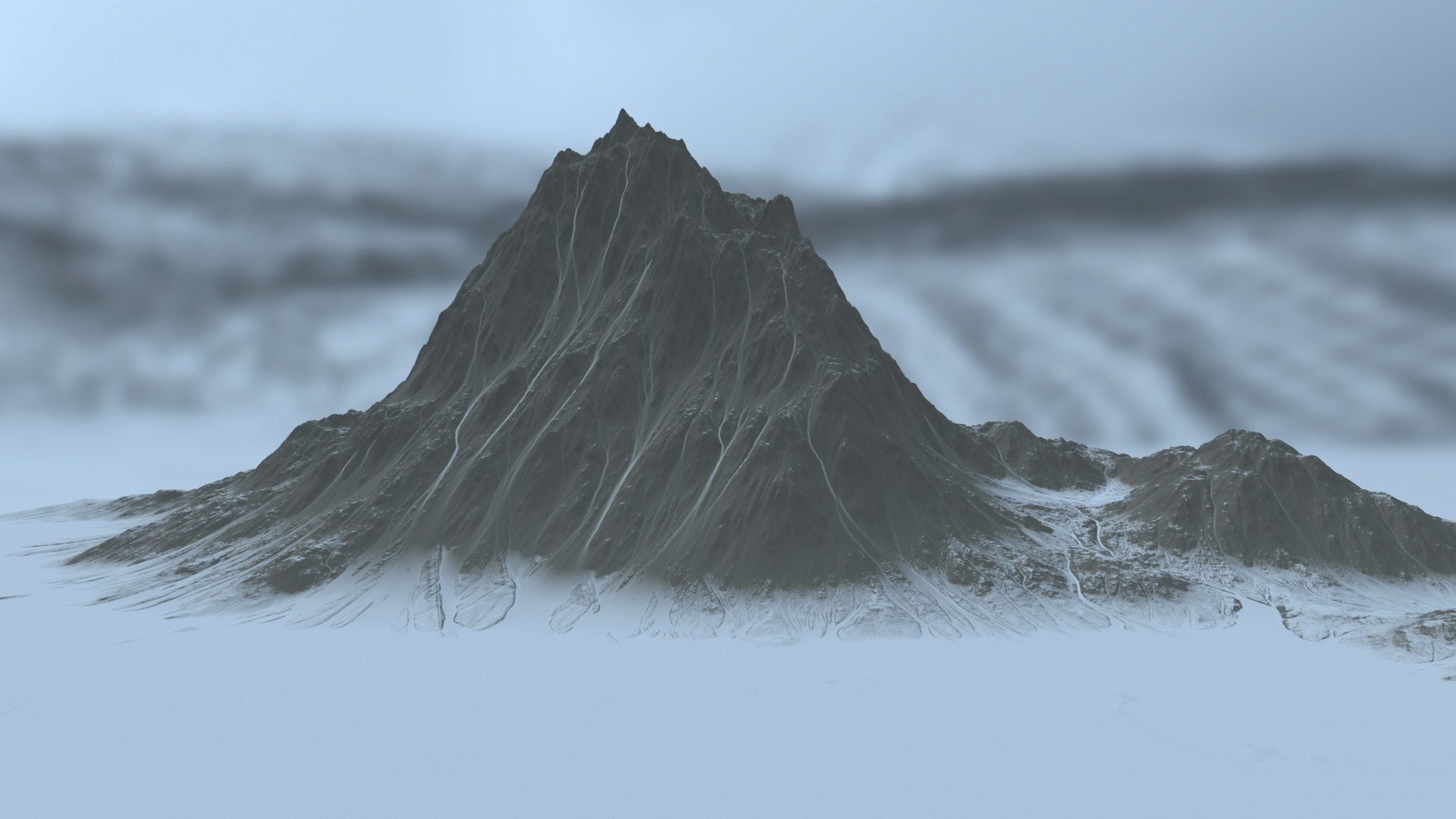 snow mountain 6 Low-poly 3D model_3