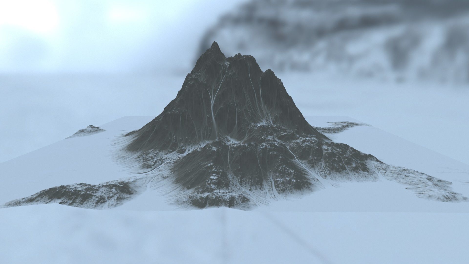 snow mountain 6 Low-poly 3D model_7