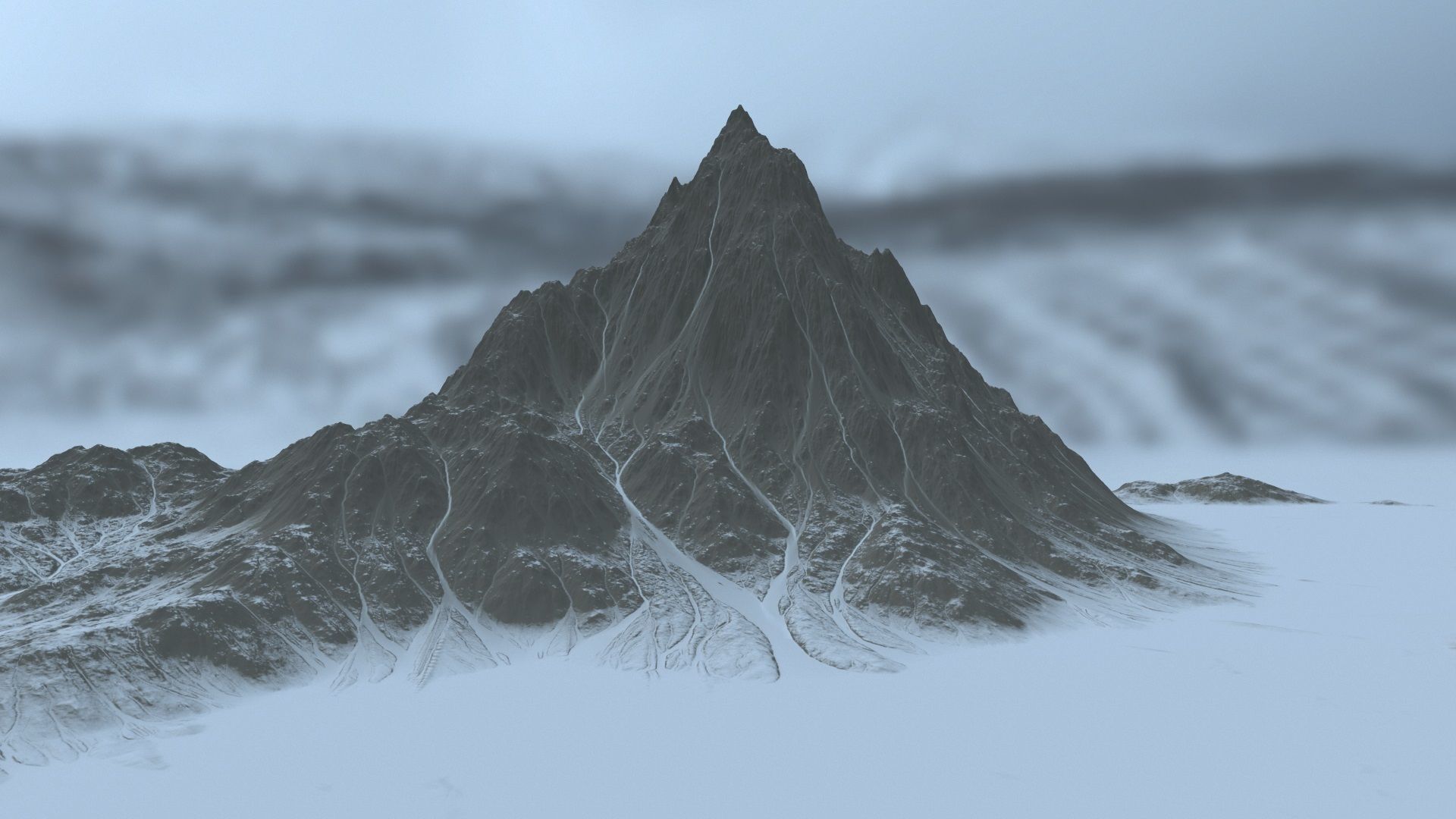 snow mountain 6 Low-poly 3D model_5