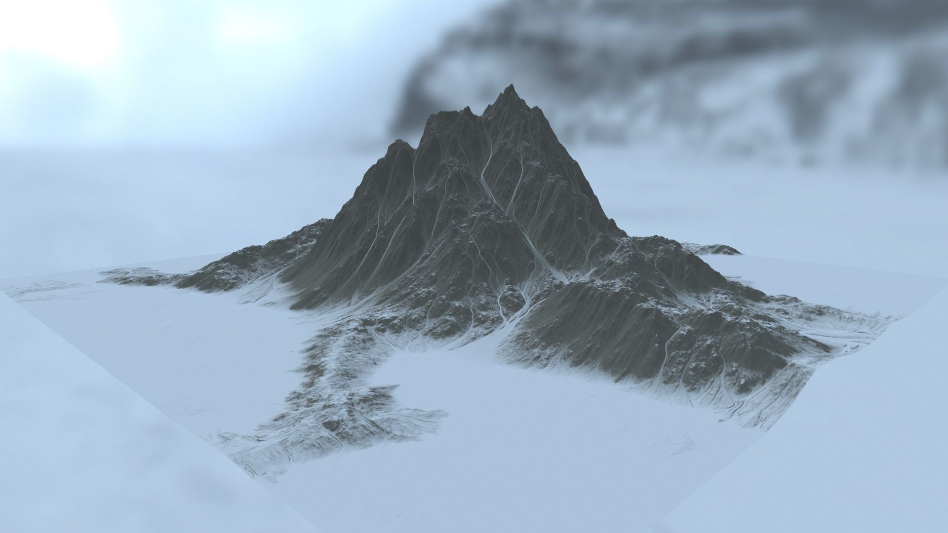 snow mountain 6 Low-poly 3D model_12