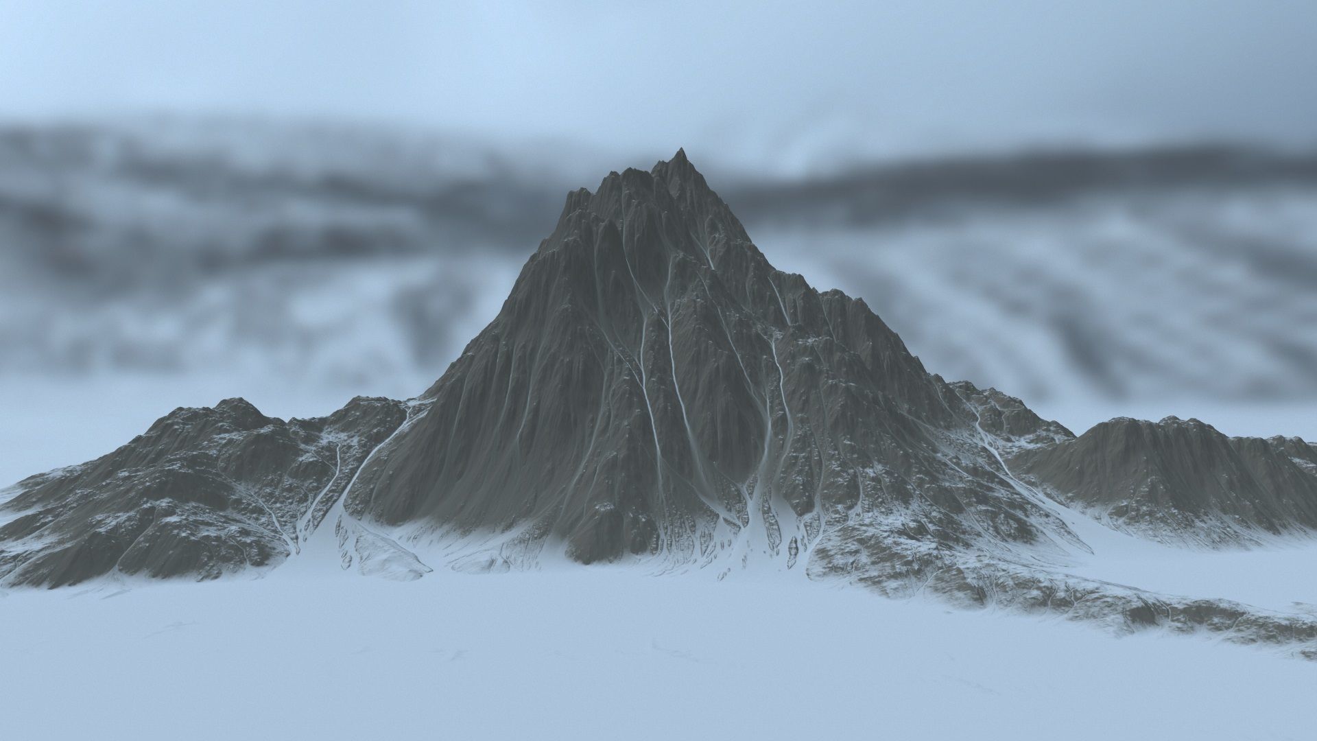 snow mountain 6 Low-poly 3D model_8