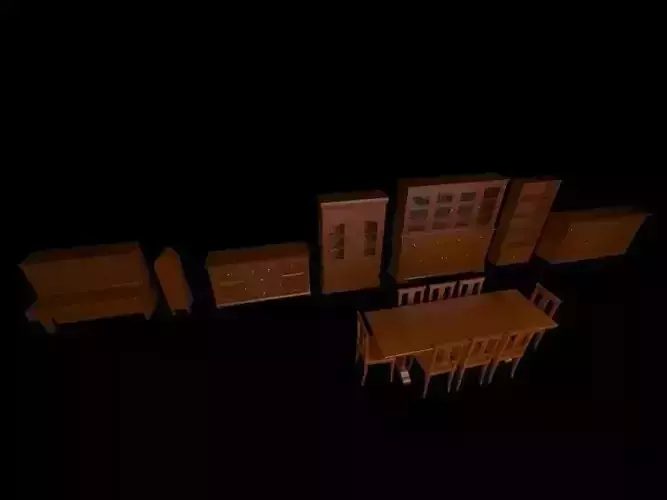 Poor Art Furniture Set 3D model