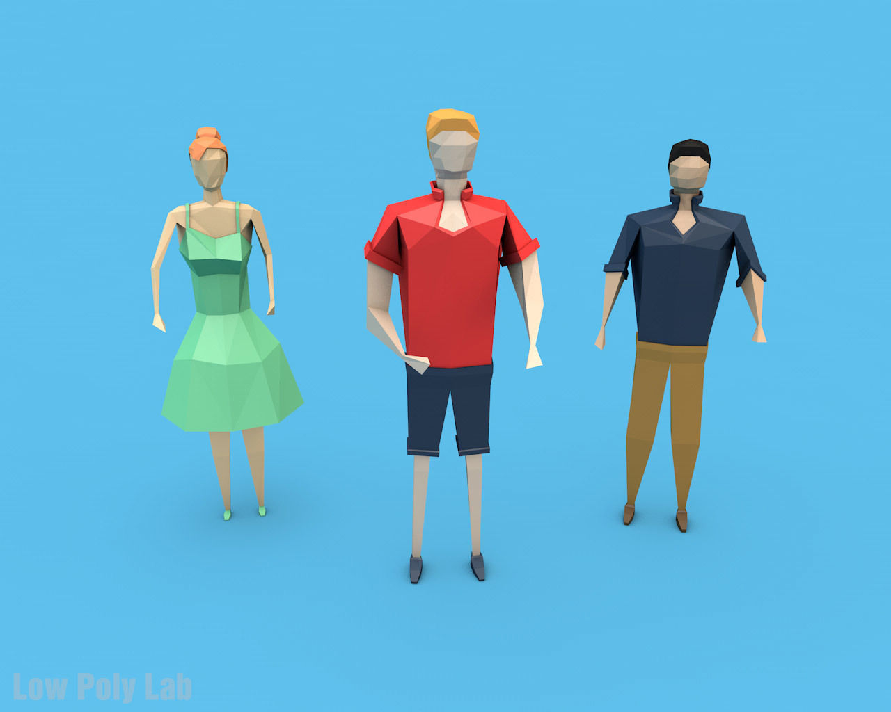 Low Poly Buildings on Mobile Phone Low-poly 3D model_22