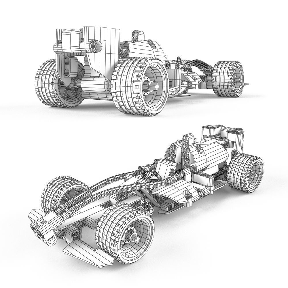 Lego Technic Black Champion Racer 3D model_6