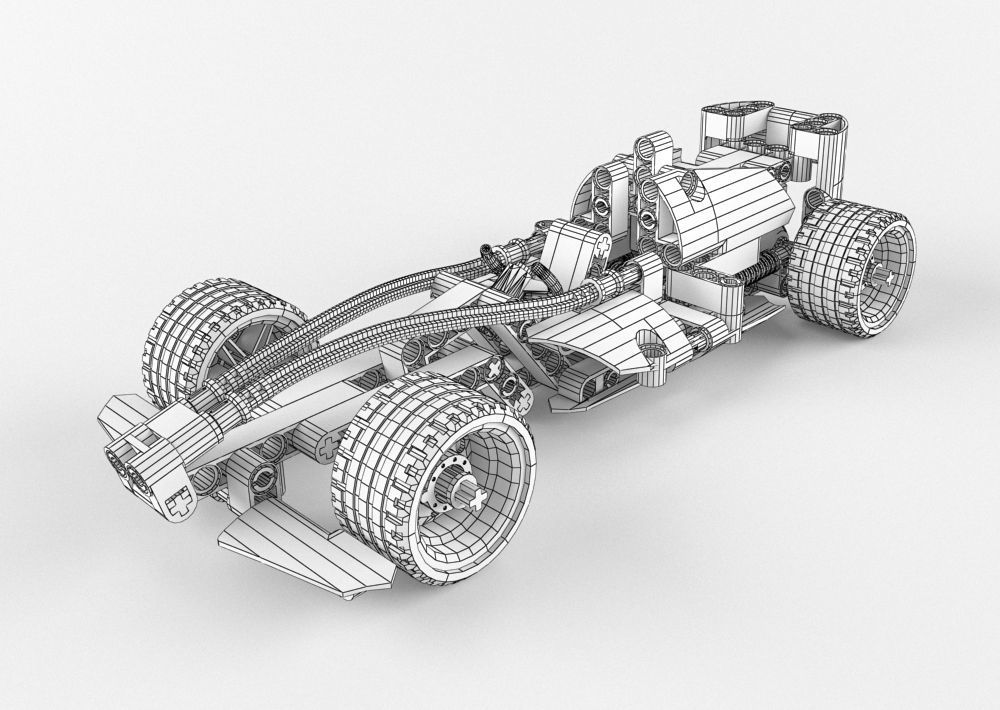 Lego Technic Black Champion Racer 3D model_7